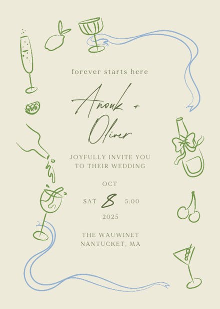 Sketched border - wedding invitation