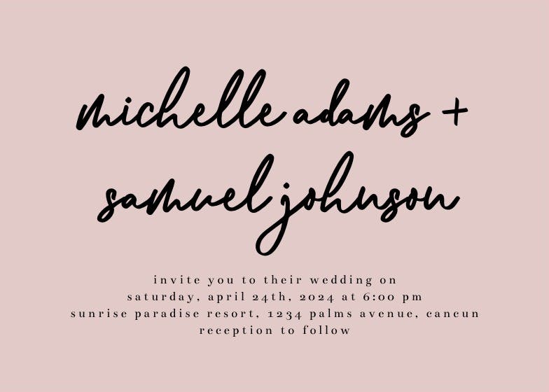 Shellia typeface -  invitación de boda