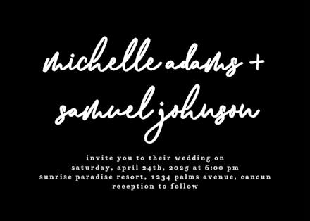 Shellia typeface - wedding invitation