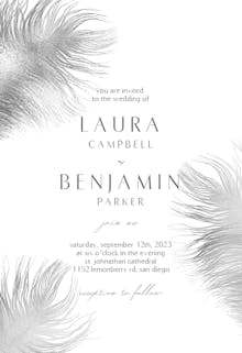 Shimmering feathers - wedding invitation