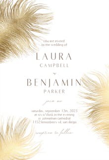 Shimmering Feathers - Wedding Invitation