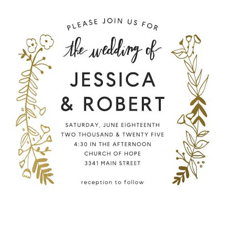 Side by side gold - wedding invitation
