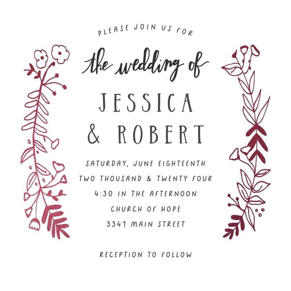 Side by side gold - wedding invitation