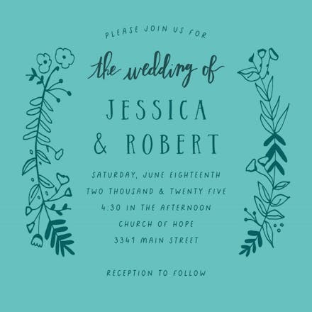 Side by side gold - wedding invitation