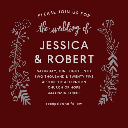 Side by side gold - wedding invitation