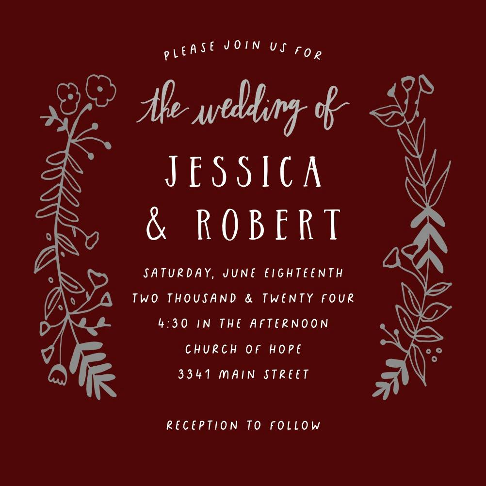 Side by side gold - wedding invitation
