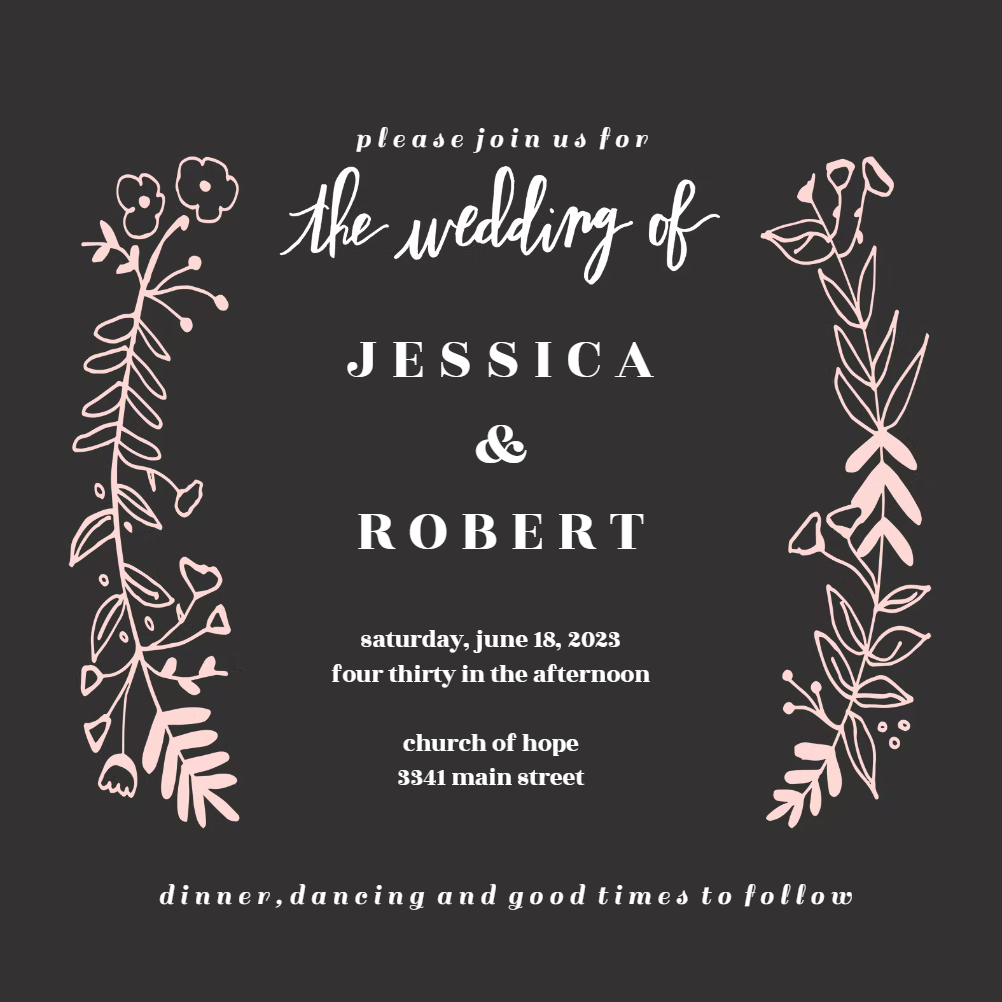 Wedding Fonts - Wedding Invitation Template (free) | Greetings Island