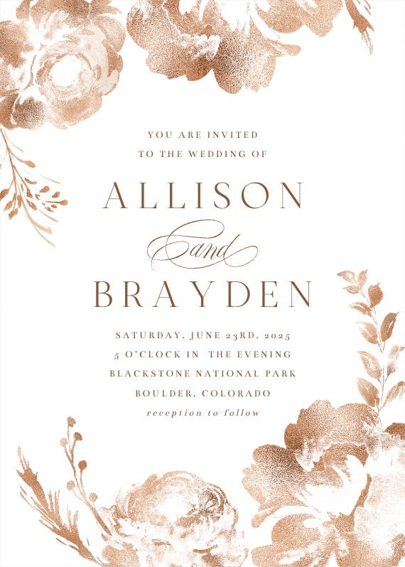 Simple burgundy blush - wedding invitation