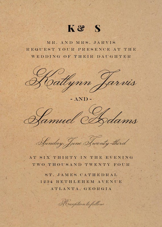 Simple vintage - wedding invitation