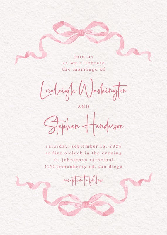 Simplistic ribbon -  invitación de boda