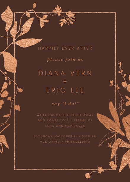 Sketched botany - wedding invitation