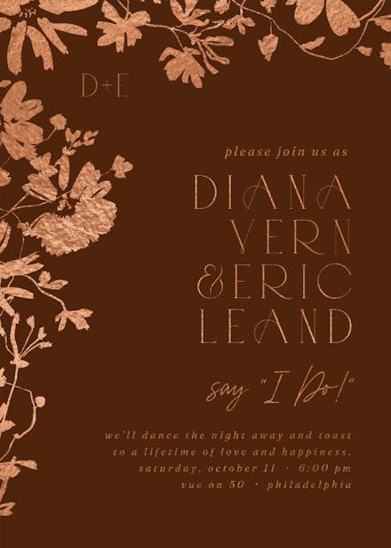 Sketched florals - wedding invitation