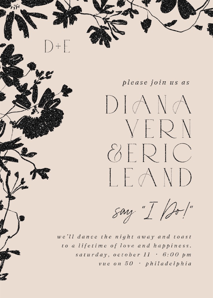 Sketched Florals - RSVP card Template (Free) | Greetings Island