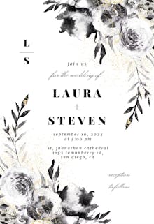 Smokey Flowers - Wedding Invitation