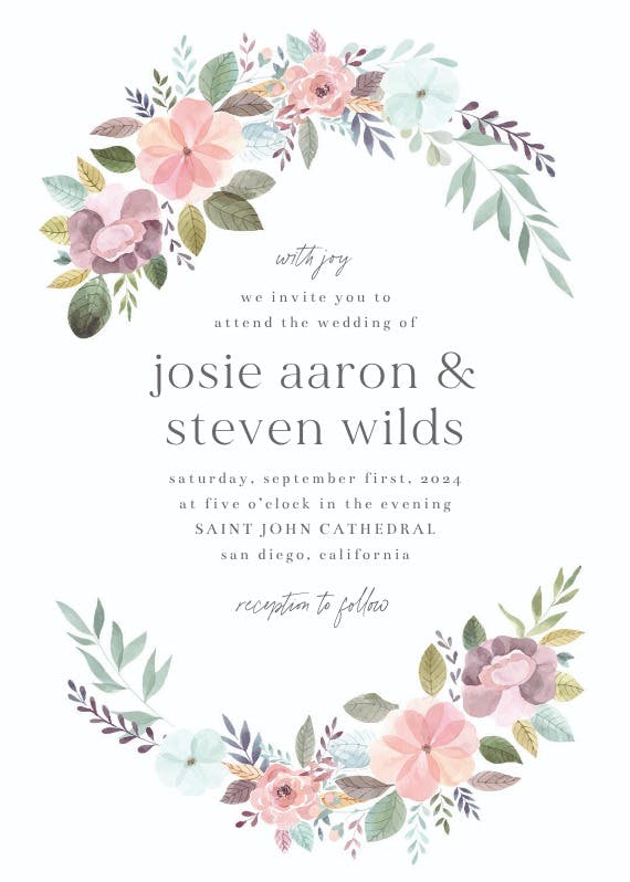 Soft Floral - Wedding Invitation Template | Greetings Island