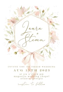 Soft Romantic Floral Frame - Wedding Invitation