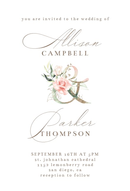 Soft Roses - Wedding Invitation