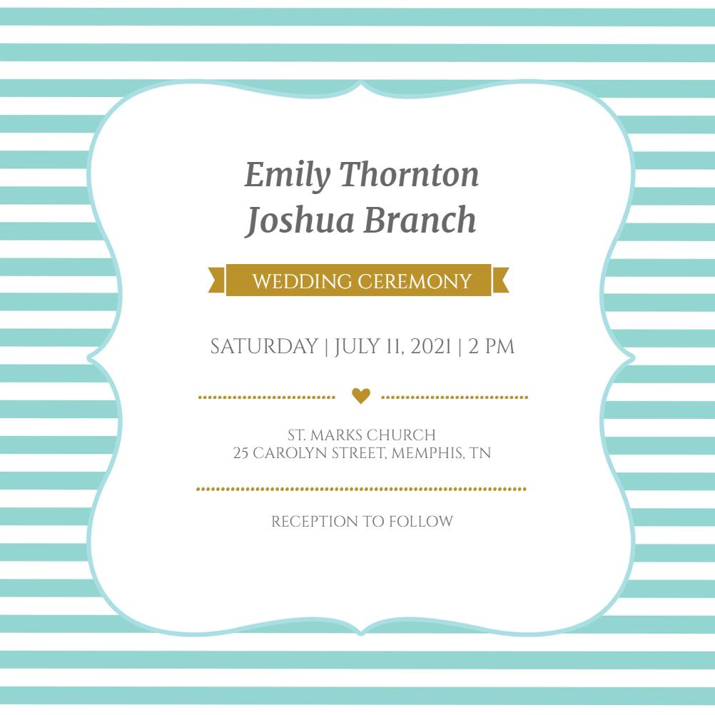 Something blue - wedding invitation