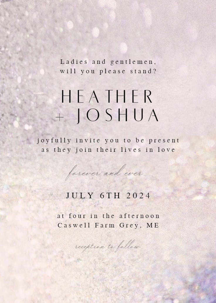 Sparkling love - wedding invitation