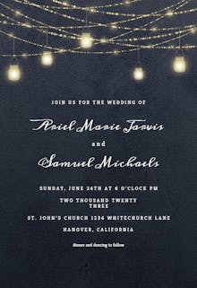 Sparkling mason jar lights - wedding invitation