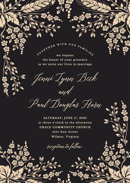 Sprig sprays - wedding invitation
