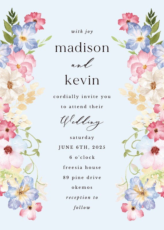 Spring fairy flower - wedding invitation