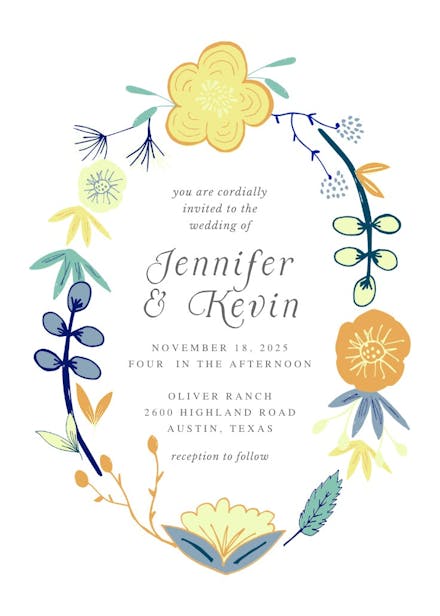 Spring flowers - wedding invitation