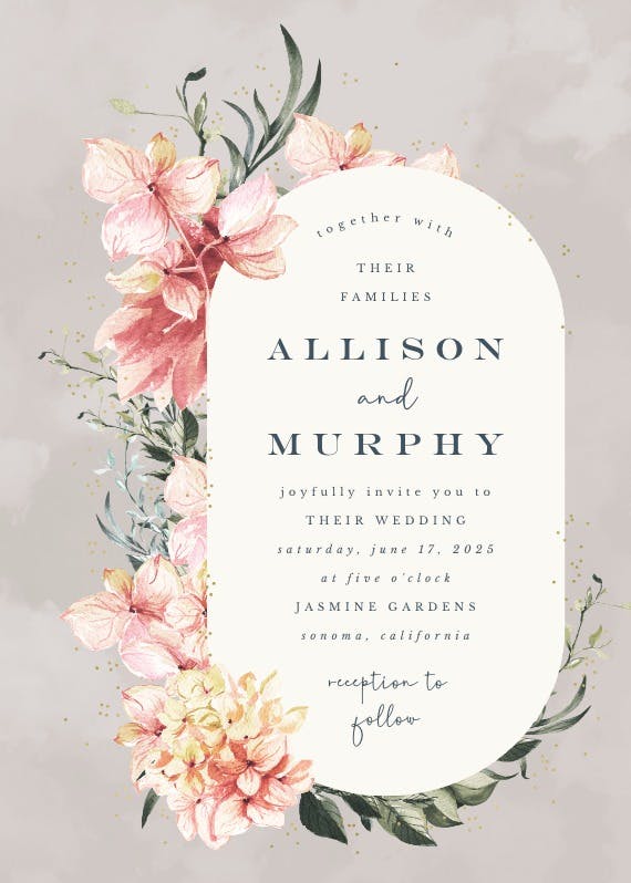 Spring pastel flower - wedding invitation