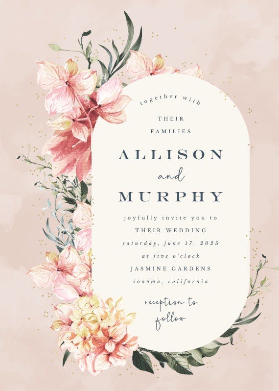 Spring pastel flower - wedding invitation