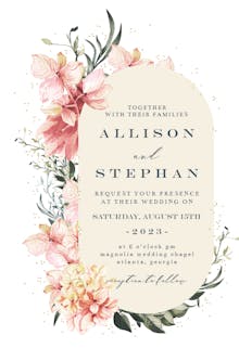 Spring pastel flower - wedding invitation