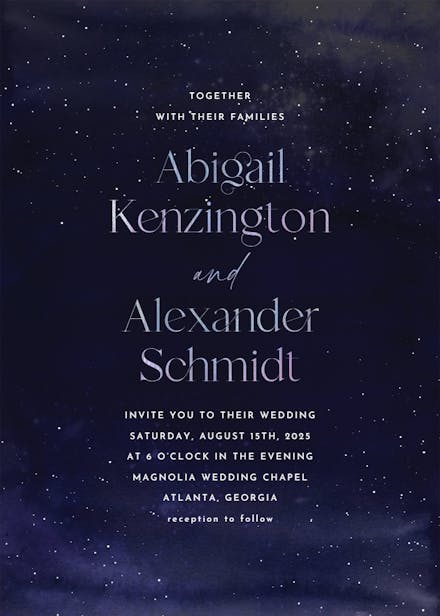 Starry night - wedding invitation