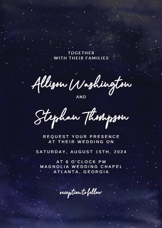 Starry night -  invitación de boda