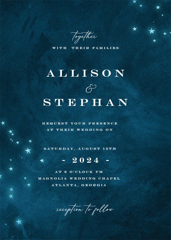 Starry night - wedding invitation