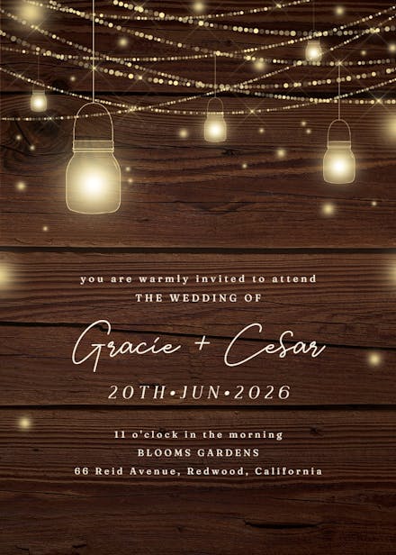 Strings of lights - wedding invitation