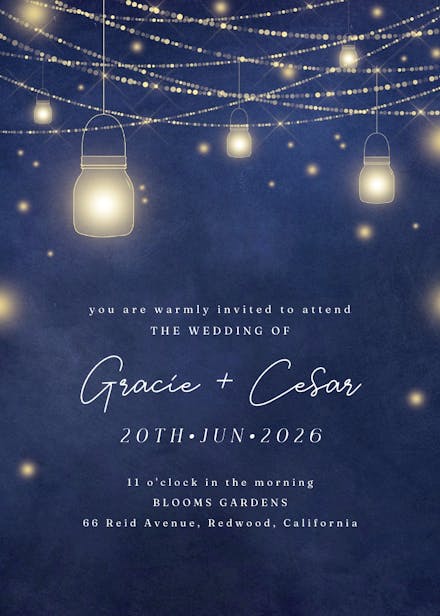 Strings of lights - wedding invitation