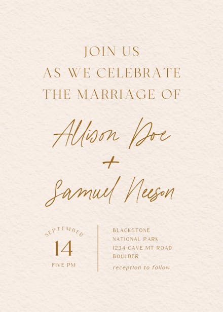 Structured typography - wedding invitation