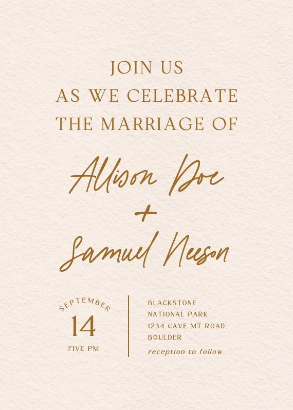 Structured typography - wedding invitation