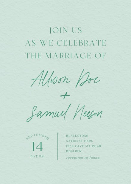Structured typography - wedding invitation