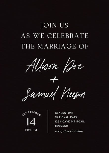 Structured typography - wedding invitation