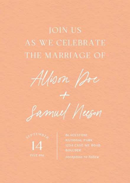 Structured typography - wedding invitation