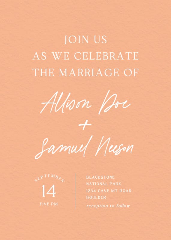 Structured typography -  invitación de boda