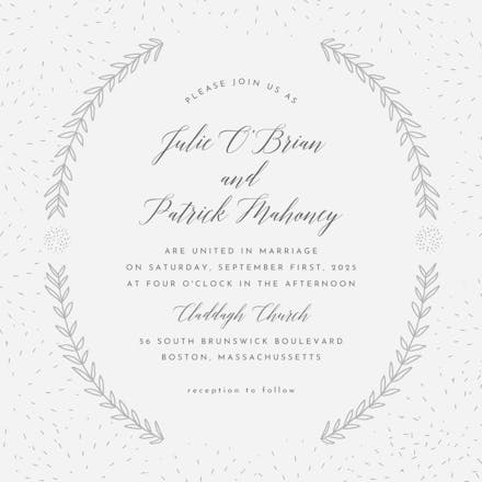 Stylized laurels - wedding invitation