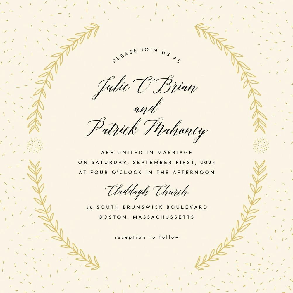 Stylized laurels - wedding invitation