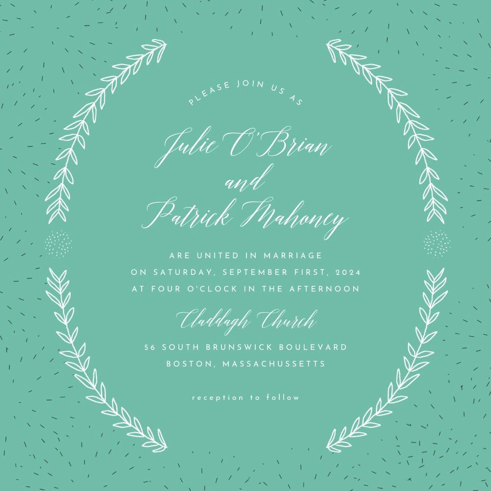Stylized laurels - wedding invitation