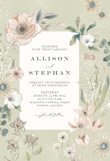 Whimsical Blush - Wedding Invitation Template | Greetings Island