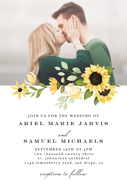 Sunflowers Wedding Day - Wedding Invitation