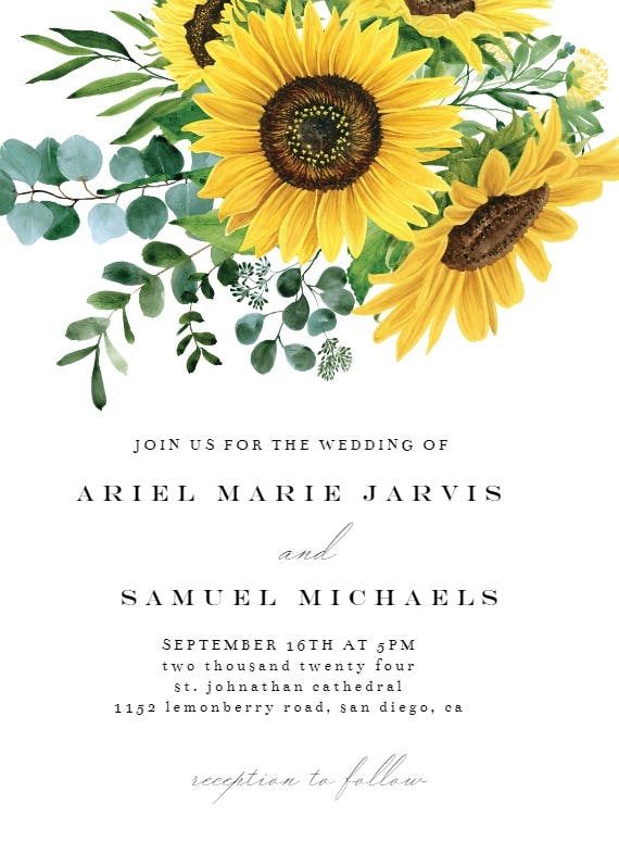Sunny day - wedding invitation