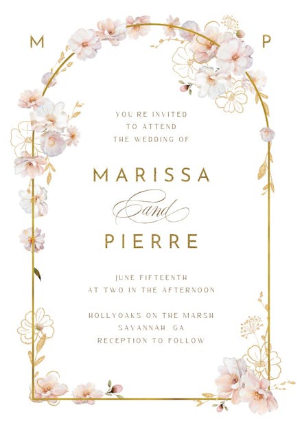 Surrounded by blooms - wedding invitation
