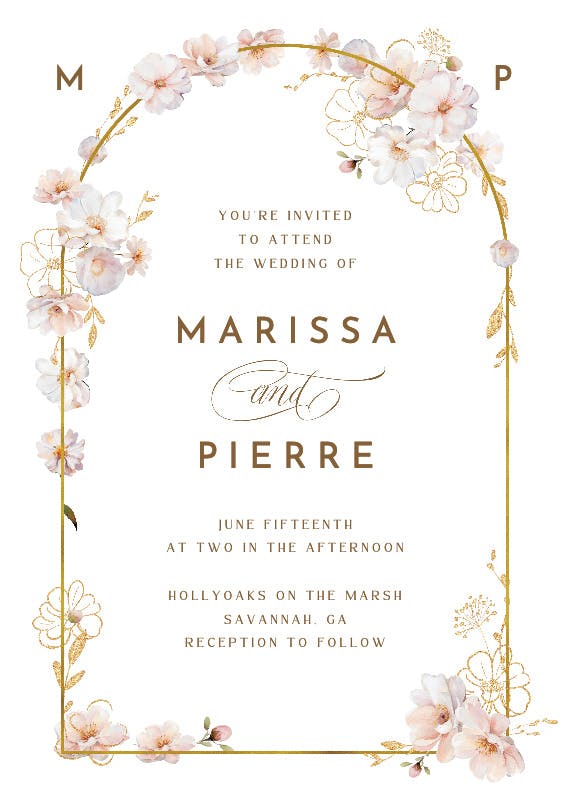 Surrounded by blooms - wedding invitation