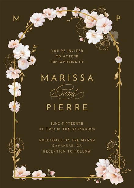 Surrounded by blooms - wedding invitation